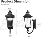 Emliviar Solar Outdoor Wall Light, Dusk to Dawn Porch Lantern, 500181-SL BK - Image 6