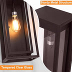 19 Inch Bronze Outdoor Wall Light Fixtures, 2 Pack Porch Lights - Image 5