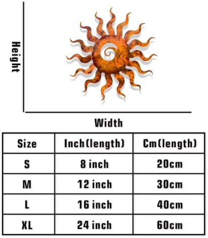 Sun Metal Wall Art Rustic Celestial Decor for Garden Patio Indoor Living Room Space Hanging Plaque Waterproof Heavy Duty Iron Sculptural Ornament (16 INCH) - Image 6