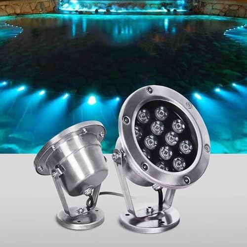 RGB Underwater Pond Lights - Submersible LED Fountain Light, AC 24V Low Voltage Pool Lighting Lights, IP68 Waterproof Underwater Spotlight(Green,3w) by GUODDM