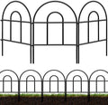 Decorative Garden Fence 32.5ft x 17in - 30 Pack Rustproof Metal No Dig Fence Animal Barrier, Arched Bed Edging Classic Style Wire Border Panel Fencing for Yard Patio Outdoor Decor, Black by Qiaokaiyan