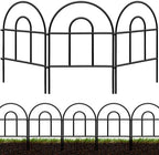Decorative Garden Fence 32.5ft x 17in - 30 Pack Rustproof Metal No Dig Fence Animal Barrier, Arched Bed Edging Classic Style Wire Border Panel Fencing for Yard Patio Outdoor Decor, Black by Qiaokaiyan
