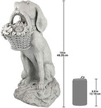 Design Toscano Man's Best Friend Dog with Basket Outdoor Garden Statue, 8 Inches Wide, 12 Inches Deep, 19 Inches High, Handcast Polyresin, Antique Stone Finish - Image 2
