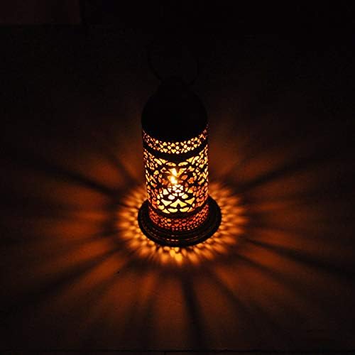 Lalhaveli Handmade Moroccan Style Metal Iron Tea Light Candle Holder Home Decor 7 x 3 Inch (Copper) - Image 5