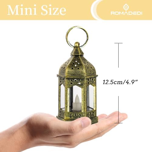 Romadedi Mini Lanterns Decorative, Gold, Pack of 20 - Image 4