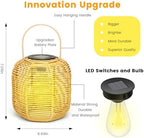 HPC Decor 2 PK Solar Lanterns-Outdoor Lanterns Waterproof, Rattan Solar Lights, Hanging Solar Lanterns Outdoor,Solar Lamp Lights,Decoration Lights for Garden,Patio,Porch,Trees,Pathway,Outside. - Image 2
