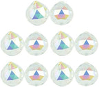 Queenbox 10pcs 40mm Crystal Suncatcher Prism Ball Rainbow Hanging Pendants Maker with Hole for Chandelier Feng Shui Window, AB by Queenbox