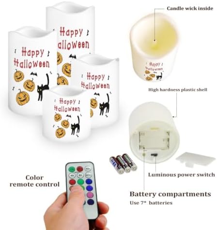 Pumpkin Color Changing Flameless LED Candles Set of 4 - Image 3