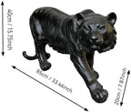 Large Black Tiger Statue Outdoor Garden Sculpture - 33.46" L x 15.75" H Weather Resistant Wildlife Animal Figurine Decor Feng Shui Protection Beast for Patio, Lawn, Yard, Pathway - Image 2