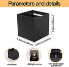 Mille Lucciole 4 Pack Outdoor Wall Lights Exterior/Interior LED Wall Sconces IP65 Waterproof Square Aluminum Wall Lamps Outdoor Lighting Fixture Up and Down Lights Modern Black 12W 3000K Warm Lights - Image 4