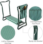 Foldable Garden Kneeler Seat w/Kneeling Soft Cushion Pad Tools Pouch Portable Gardener Kneeling Bench Stool - Image 3