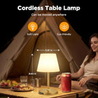LUTEC Shower Lamp Waterproof, 6000mAh Rechargeable Cordless Table Lamp with 3 Color Temps and Stepless Dimming, Touch Control & Portable LED Nightlight for Bathroom, Desk, Outdoor(Gold) - Image 6
