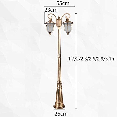 Outdoor Lamp Post Light, High Pole Landscape Street Light 2-Heads Pillar Lamp Waterproof Floor Lamp Outdoor Courtyard Post Lantern Rustproof Alumin，Height 2m - Image 2