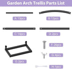 Sunexinlo Garden Arch Trellis with Base, 5.3'W x 7.6'H or 7.9'W x 6.3'H Wedding Arch, Metal Garden Trellis for Climbing Plants Outdoor Wedding Christmas Bridal Party Decoration, Black - Image 5
