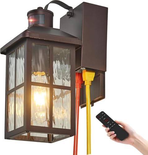 Porch Lights with GFCI Outlet with Remote by KiwiLusam