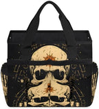 Funny Garden Tool Bag Organizer Heavy Duty Gothic Skull Gardening Tote Bag with 10 Pockets for Women Men Gardening Gifts - Image 3