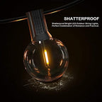 VerRon 50FT LED G40 Globe String Lights with 50+2 Dimmable Edison Bulbs - Image 2