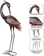 Kircust Crane Garden Sculptures & Statues Heron Decoy Large Size Metal Birds Yard Art Standing Vintage Brass Heron Lawn Ornament Outdoor Decorations 37 Inches Set of 2 - Image 6