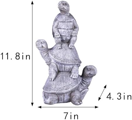 Outdoor Turtle Statues, Resin Home Decor, Cute Decorations, The Perfect Garden Gift and Yard Decor for Three Turtles Large Size: 11.8 inches - Image 3
