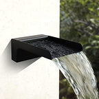 PONDO 304 Stainless Steel Made Exquisite Handcrafted Waterfall Spout for Landscape, Water Fountain Spout Scupper Luxury Decoration for Pools, Ponds, Water Walls (Black Powder Coating) by PONDO