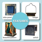 Solar Lantern Retro Fox Stained Glass Outdoor Waterproof Garden Hanging Lantern Solar Powered Lighting Outside Solar Light for Patio Yard Camping, Gifts for Women Mom - Image 5
