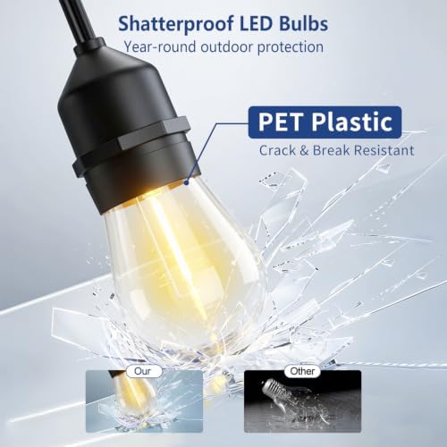 24FT String Lights for Outside, Remote & Waterproof, Connectable - Image 6