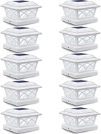 SIEDiNLAR Solar Post Cap Lights Outdoor Glass 2 Color Modes White (10 Pack) by Siedinlar