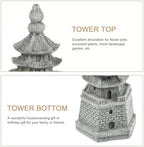Yardwe 4 Pcs Mini Pagoda Ornaments, Miniature Pagoda Statue Chinese Zen Pagoda Figurine for Garden, Office Home Desktop Decoration - Image 4