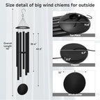 78" Extra Large Wind Chimes for Outside, 6 Thick and Bold Aluminum Tubes - Image 2