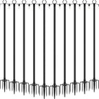 10Ft Exterior Light Poles 10 Pack, Durable Metal String Light Posts for Outdoor Use, Equipped with Fixed Brackets for Yard, Terrace, Backyard and Garden Lighting Decor by AILBTON