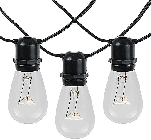 Novelty Lights 37.5 Feet, 25 in Line E26 Sockets, S14 Patio String Lights by NoveltyLights-LightExperts
