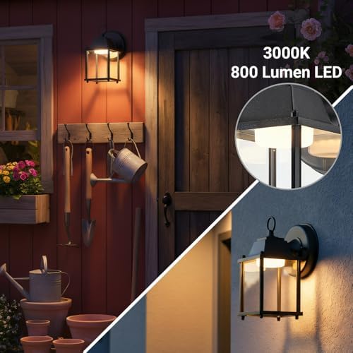 LIT-PaTH Outdoor Wall Light Fixture, Aluminum, LED 3000K, Black, 2 Pack - Image 3