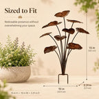 Rustic Metal Lotus Leaf Garden Stake, Outdoor Garden Art Decor - Image 4