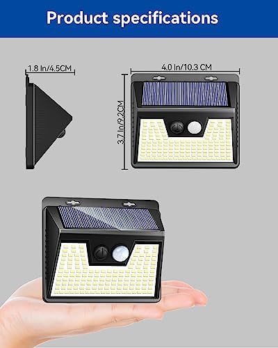 Peasur Solar Lights Outdoor Waterproof [6 Pack/140LED], Warm White Motion Sensor Lights Dusk to Dawn, 3 Modes Solar Fence Security Lighting for Wall Garden Yard Stair Outside - Image 7