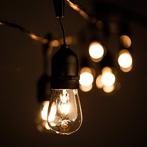 S14 Clear Light Bulbs with E26 Commercial Suspender Light String, 100 Foot - Image 3