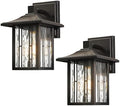 Outdoor Wall Lights Exterior, Front Porch Lights, Wall Sconce Wall Mount, Waterproof Wall Lantern with Water Ripple Glass, Black Lighting Fixtures for Garage, Patio House-2 Packs by OupavocsOutdoorLighting