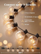 Abeja 50FT G40 Globe String Lights, Outdoor Patio Lights - Image 2