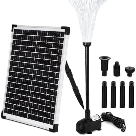 ECO-WORTHY Solar Water Fountain Pump Kit 449 GPH Flow 25W Adjustable Dry-Run Protection Solar Pond Pump Monocrystalline Solar Panel Powered Water Pump for Ponds, Garden, Waterfall, Pool, Birdbath by ECO-WORTHY