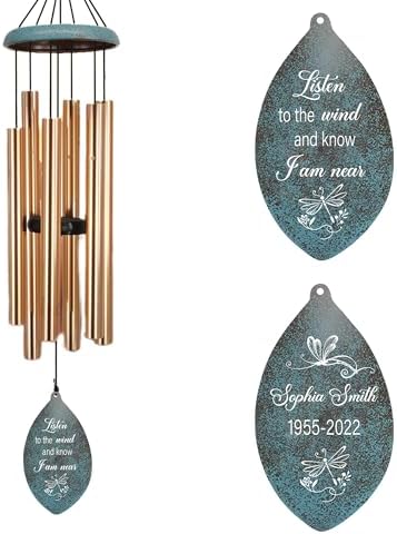 ASTARIN Personalized Name 35" Memorial Wind Chimes for Outside, Metal Sympathy Gifts for Loss of Mother Father Loved One, Bereavement Wind Chime in Memory Gift, Decor Garden Patio,Produced in Texas by Astarin