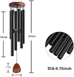 Large 6 Tune Tubes Aluminium Wind Chimes for Outside 37" Wooden Sympathy Windchimes Memorial for Outdoor Garden Patio Decoration with Wind Catcher A Unique Gift for Grandma - Image 4