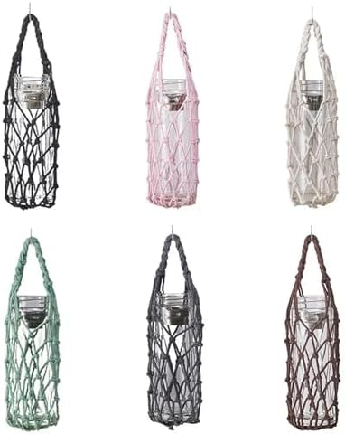 Mason Jar Hangers 10pcs Hand Woven Water Cup Mesh Bag Weave Can Be Suspended Bottle Cover Manual Cotton Rope Umbrella Storage For Hanging Bottle(Green) - Image 3