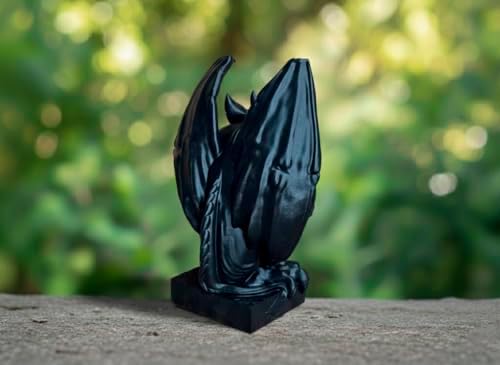 OLOMA Concrete Gargoyle Statue Gothic Garden Decor Heavy Outdoor Sculpture Made from Stone with Protective Resin Coating Weather Resistant Mythical Guardian for Yard Patio Entryway - Image 3