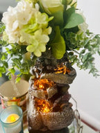 Tolevoit Tabletop Water Fountain with LED Lighting for Indoor Decor and Ambiance Relaxation Soothing Sound Waterfall Indoor Zen Relaxation for Office Home Decorations Growing Plants by Yourself - Image 3