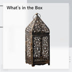 Bronze Moroccan Candle Lantern, Metal Hanging Candle Holder with Hollow Pattern, European Style Vintage Decorative Centerpiece with Top Handle, Circular Ring for Weddings, Parties, Home Decor - Image 4