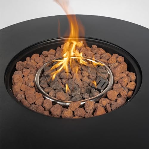 30'' Round Propane Fire Pit Table, 50,000 BTU Steel Gas FirePit for Outdoor, Fire Table with Lid, Add Warmth & Ambience to Gatherings and Parties On Patio Deck Garden Backyard, Black. - Image 6