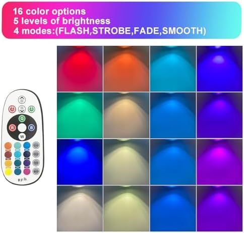 RGBW Outdoor Landscape Spotlight, IP67 Waterproof LED Garden Light with Remote Control, 16 Colors & 4 Dynamic Modes, Dimmable 270° Adjustable Yard Spot Light for Tree, Patio, Holiday Decor (Black) - Image 5