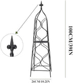 Metal Obelisk Trellis - 38.3"" Climbing Support for Vines & Roses - Image 2