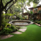 Aged Brass Beaded Hanging Bird Bath, Small 13" Diameter - Image 2