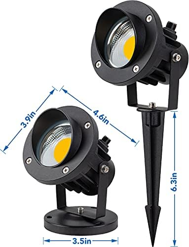 SUNVIE 20W Spot Lights Outdoor with Photocell Sensor, Dusk to Dawn LED Landscape Spotlights, Waterproof 120V 2000LM 3000K Landscape Lighting for Yard Flag Tree Garden 6 FT US 3-Plug in Cord, 2 Pack - Image 7