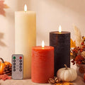 Retisee 3 Pcs 6/8/12" Fall Flameless LED Candles Decorations for Home by Retisee